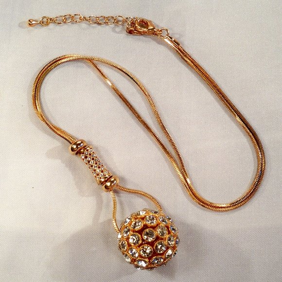 NEW 18K Bronze, Rose Gold *CZ/Simulated Diamonds DESIGNER Necklace
